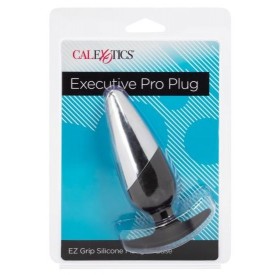 Серебристо-черная анальная пробка Executive Pro Plug - 12,75 см.