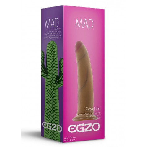 Телесный фаллоимитатор без мошонки Mad Cactus - 18 см.