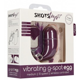 Фиолетовое виброяйцо Medium Wireless Vibrating G-Spot Egg с пультом - 7,5 см.